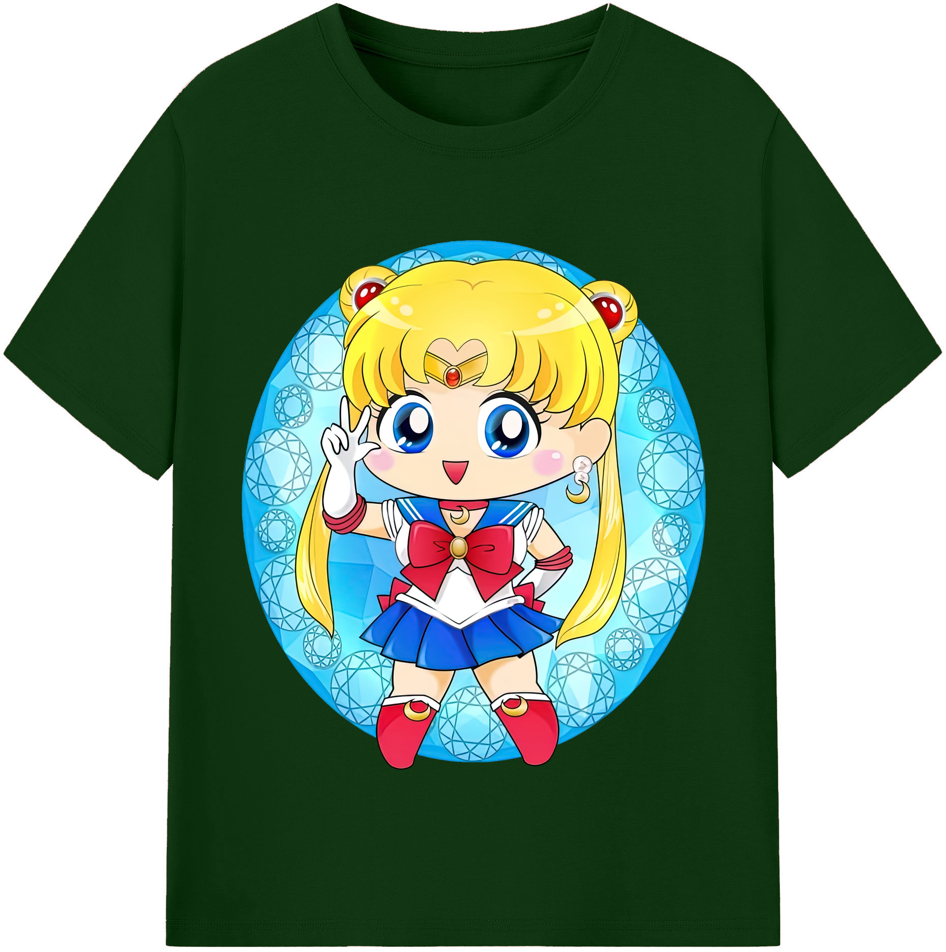 （画像用） 美少女戦士セーラームーン 月野 うさぎ つきの うさぎ Sailor Moon Tsukino Usagi 綿100％半袖Tシャツ（フロントプリント）